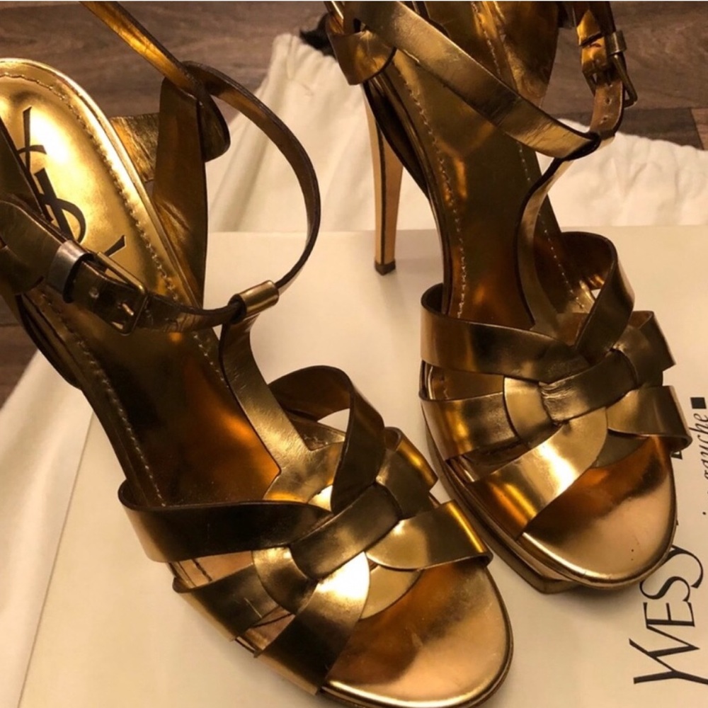 YSL platform tribute gold metallic limited edition